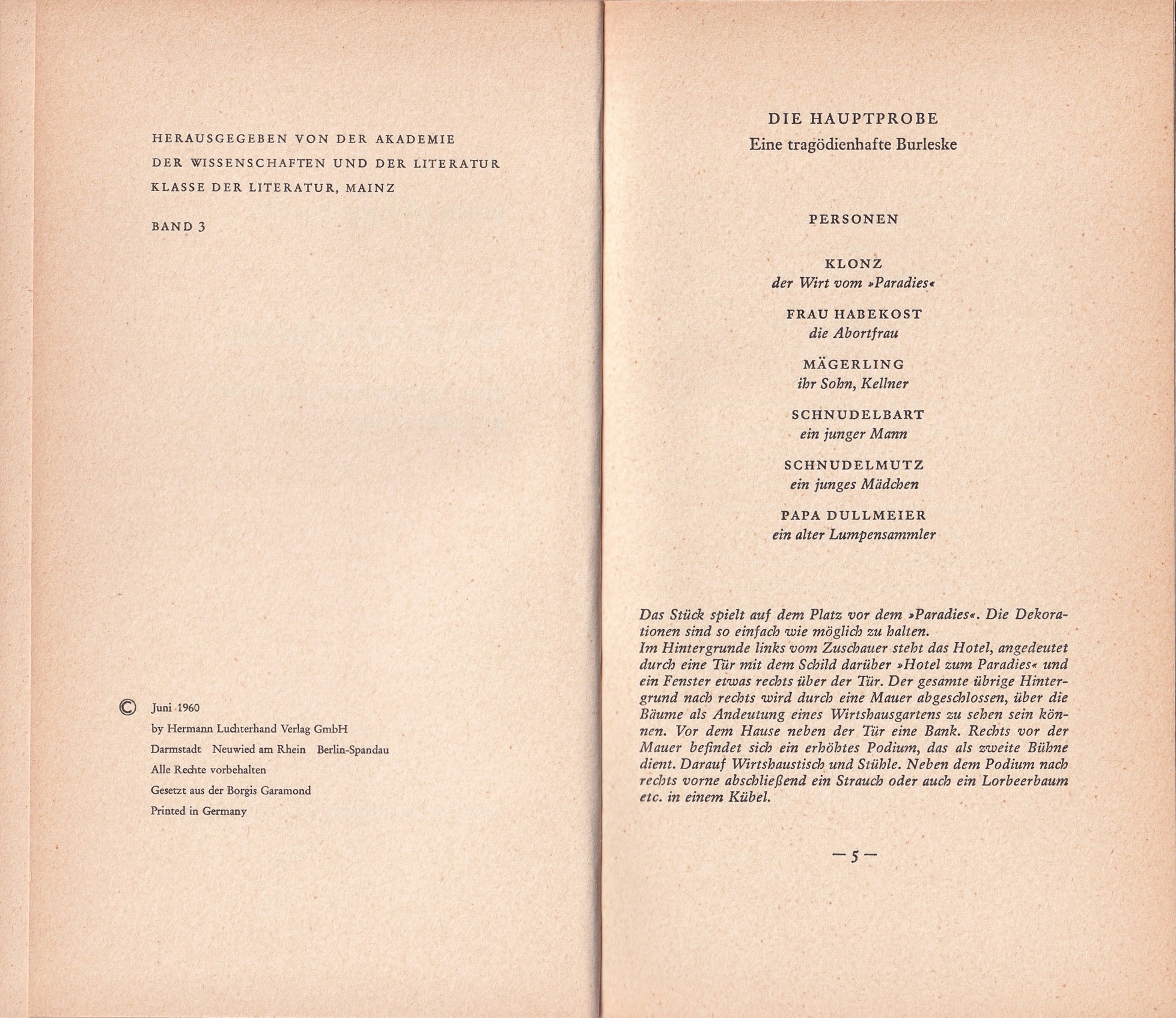 Personen: Hauptprobe