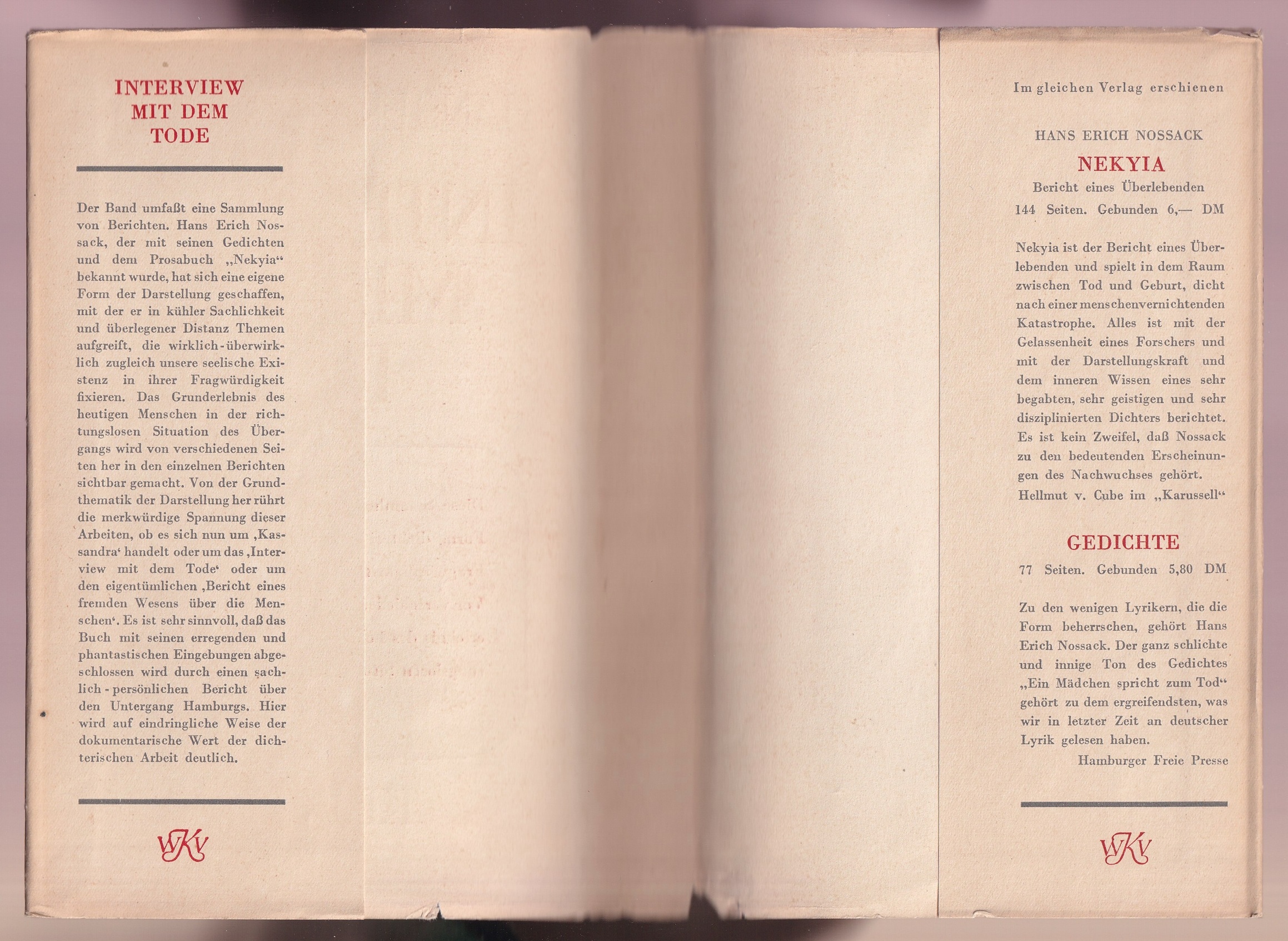 Klappentext: Interview mit dem Tode