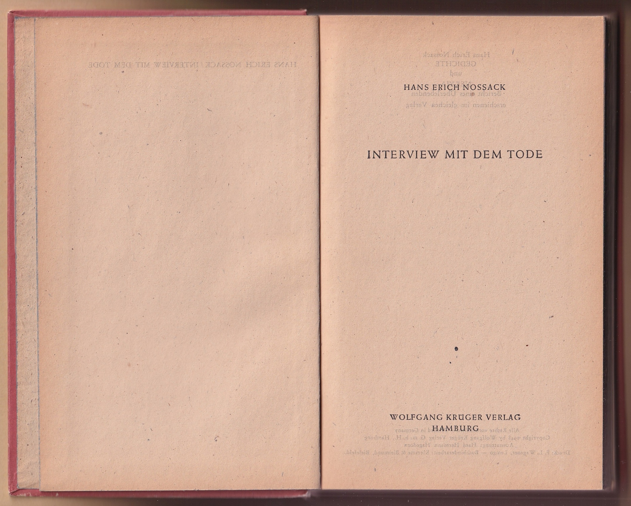 Titelblatt: Interview mit dem Tode