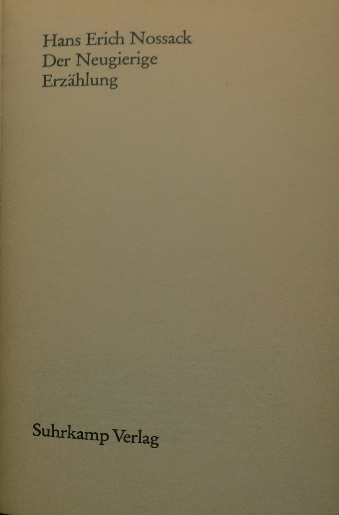 Titelblatt: Der Neugierige
