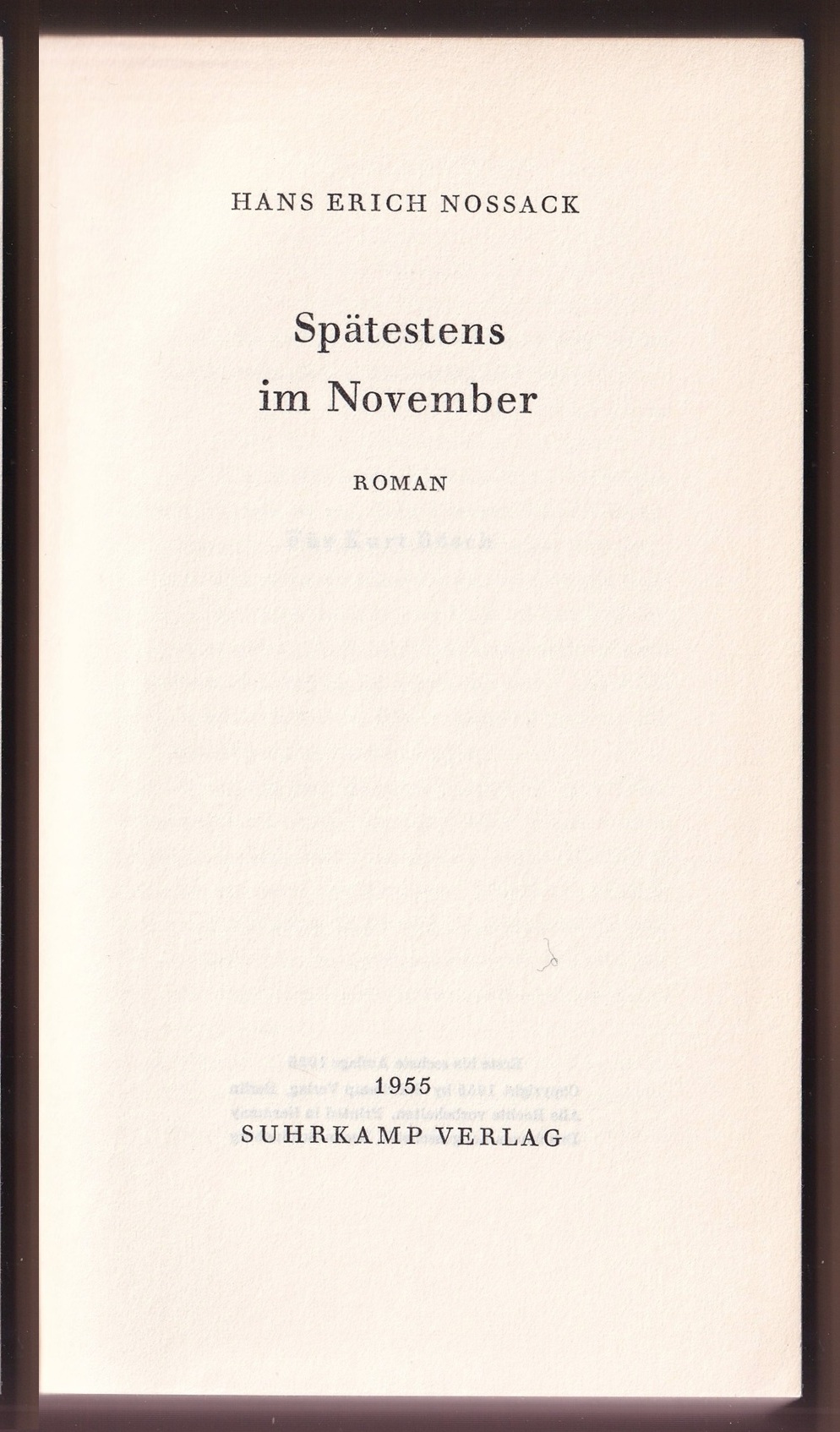 Titelblatt: Spätestens im November