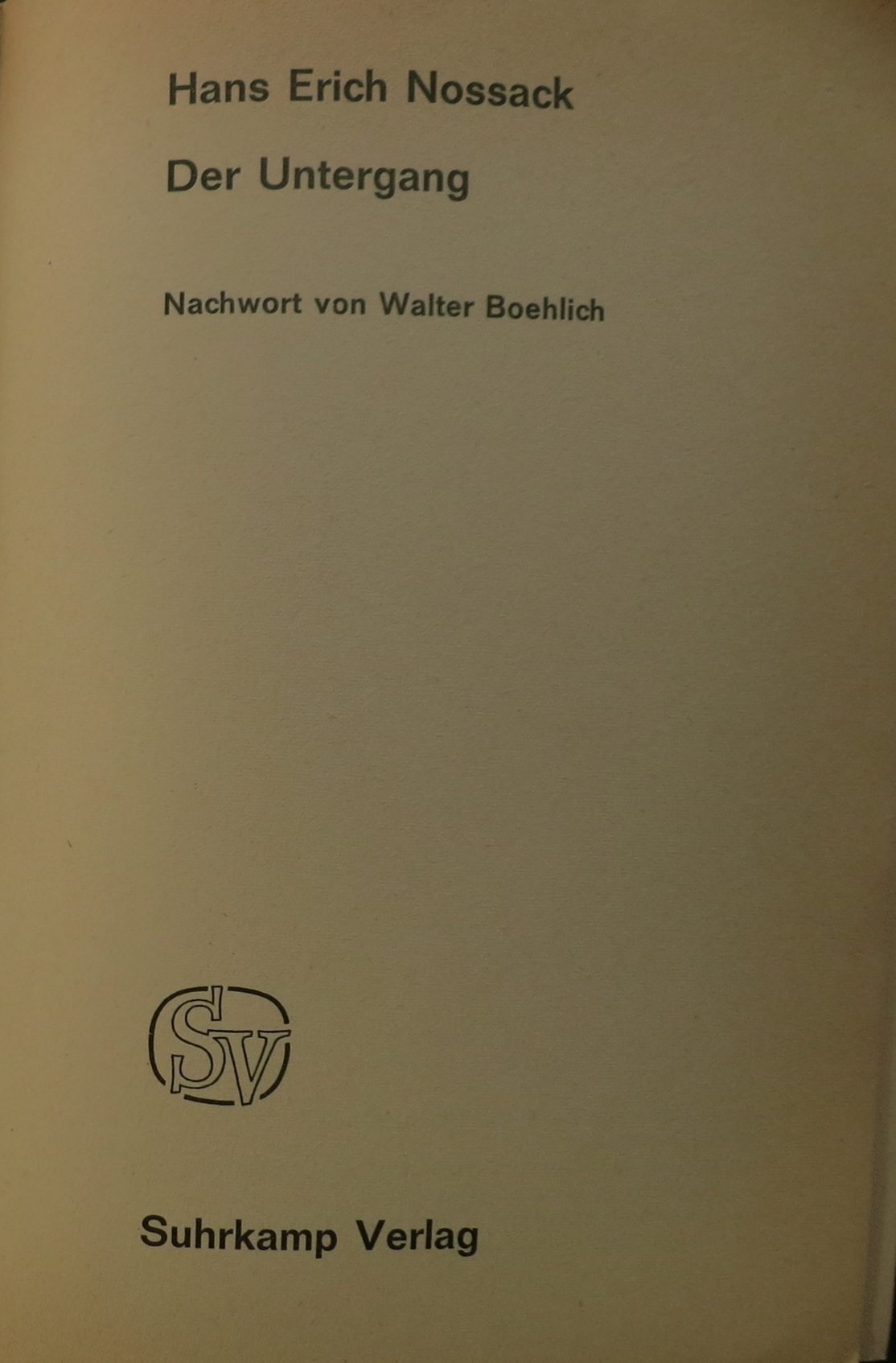 Titelblatt: Der Untergang