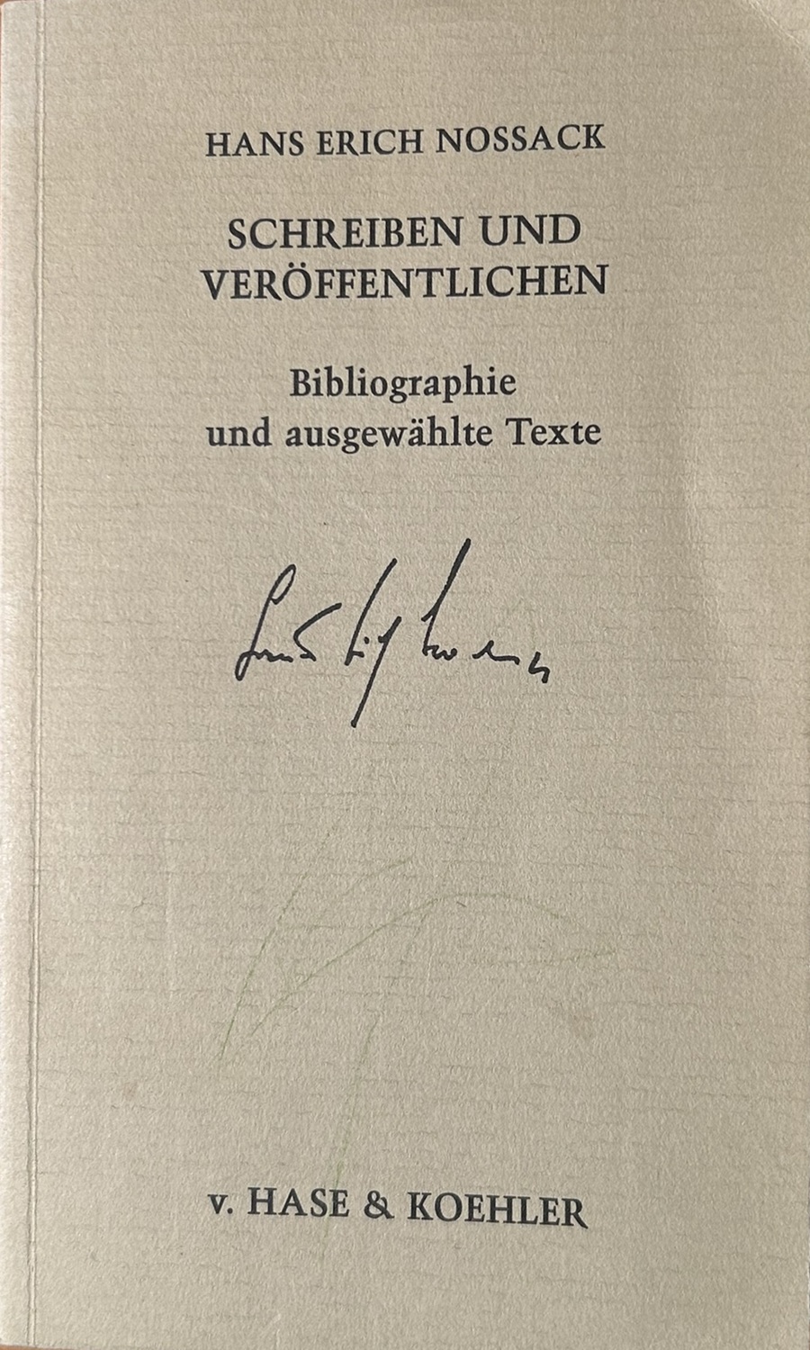 Gabriele Söhling: Hans Erich Nossack